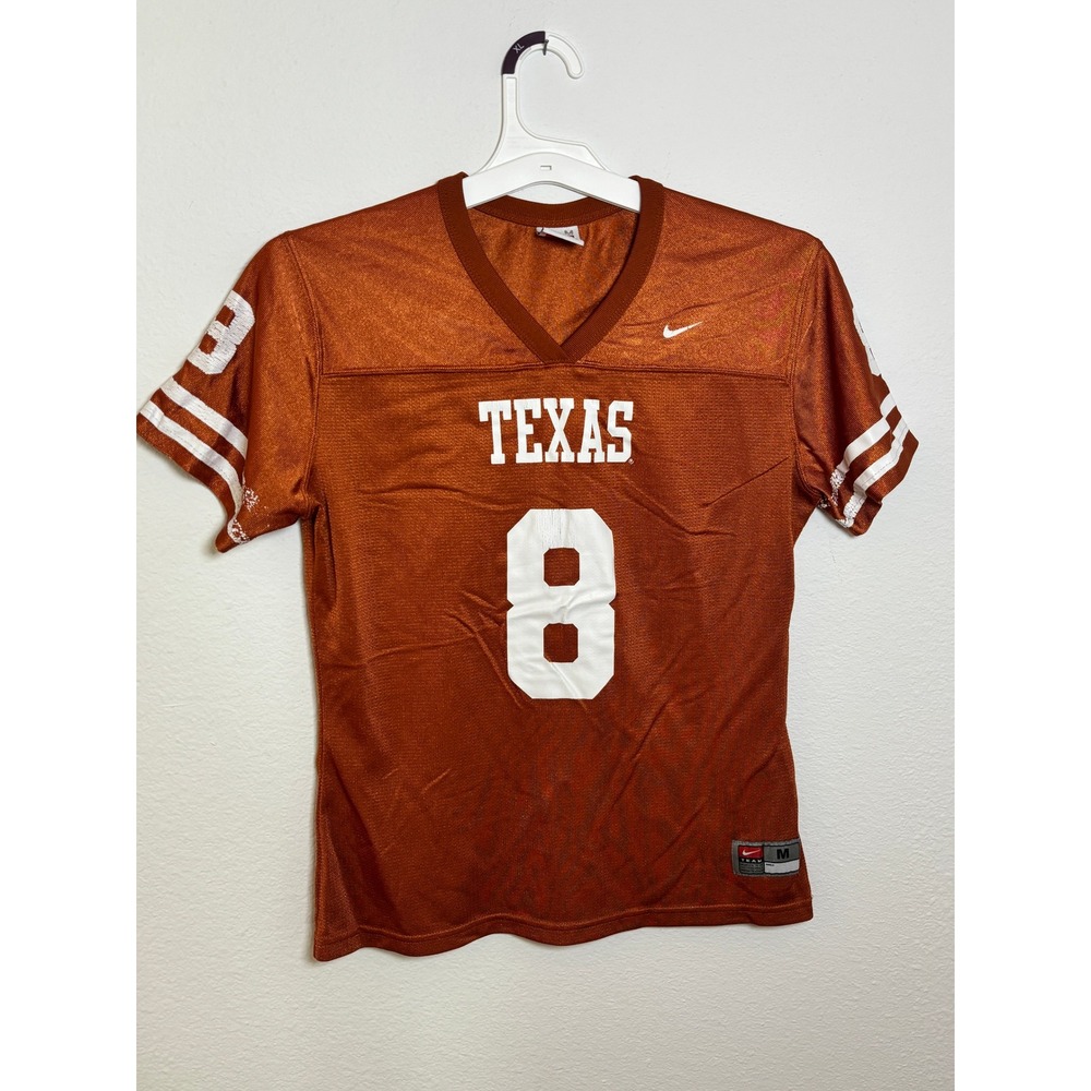 Nike Texas Longhorns Jersey Youth Medium Burnt Orange Number 8 Football Fan Gear
